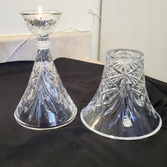 VINTAGE 24% LEAD CRYSTAL TEA LIGHT LAMP - Picture 14 of 14